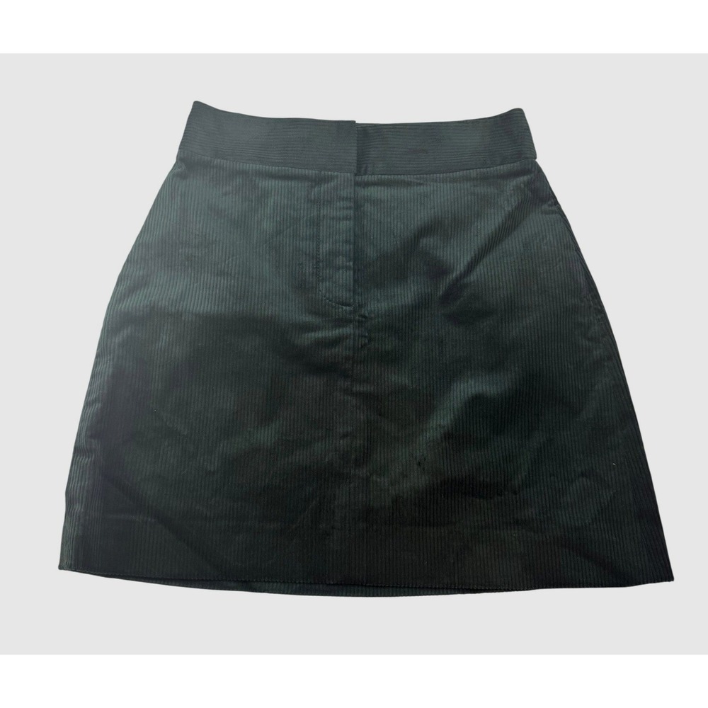 Kate Spade New York Forest Green Corduroy Mini Skirt Size 00 A-Line Cotton NEW